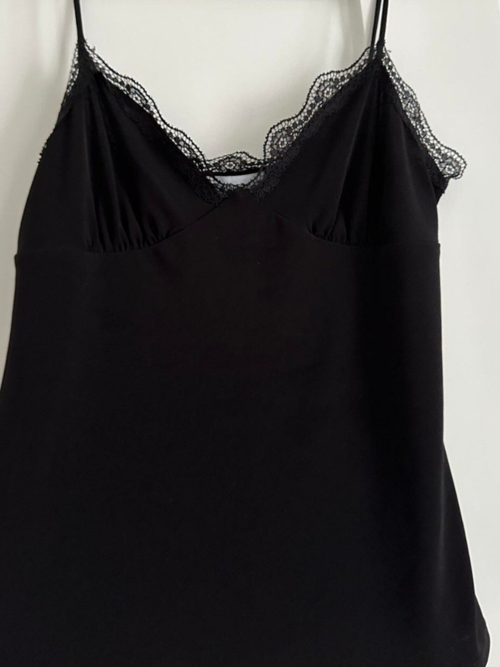 Lace-Trim Black Camisole Tank